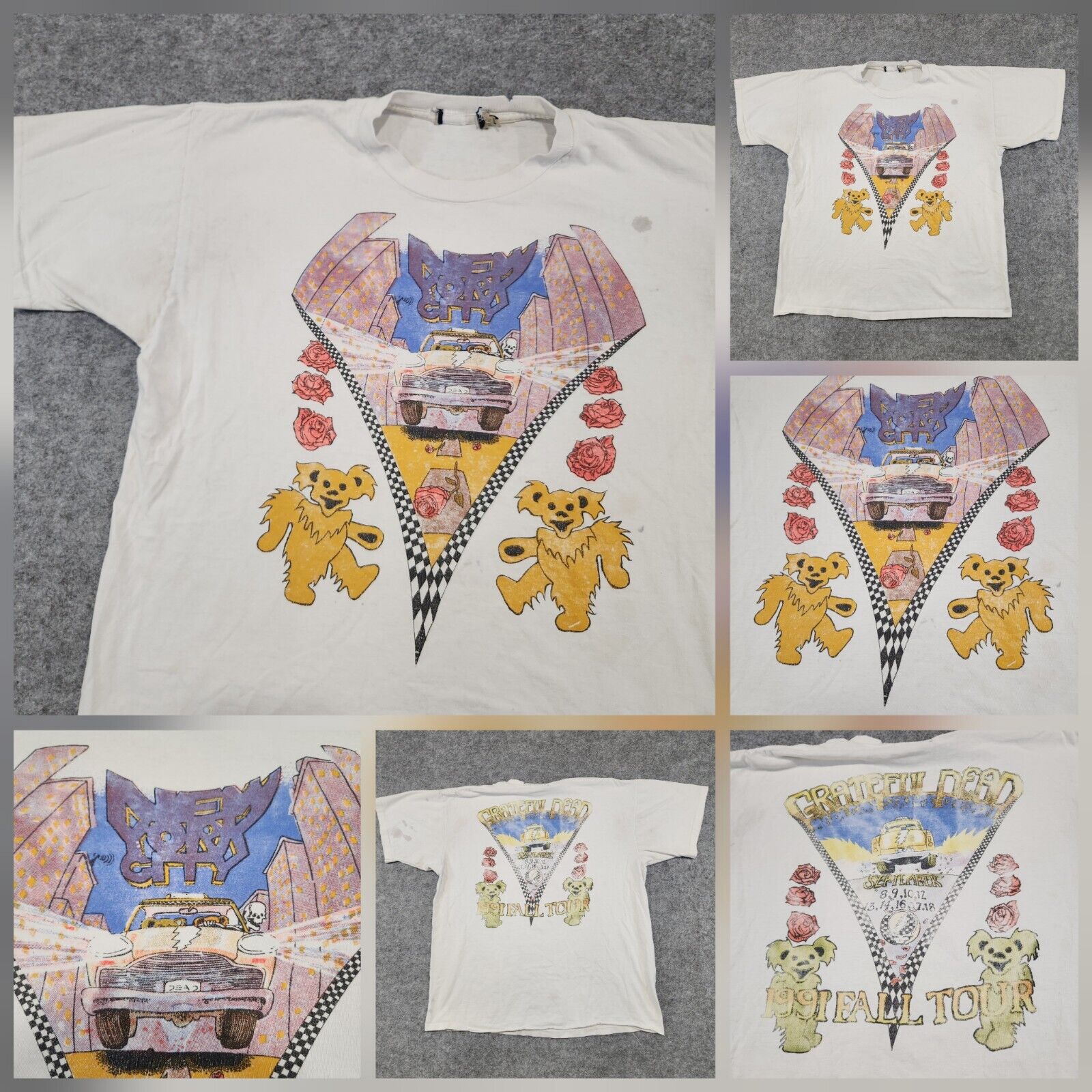 Vtg 1991 Grateful Dead Nyc New York City Tour Mens L Large Distressed T Shirt
